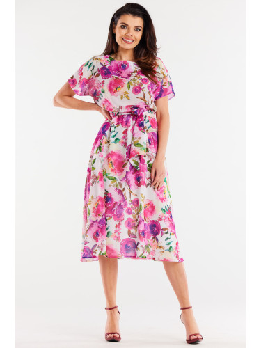 Awama Woman's Dress A510 Pink/White