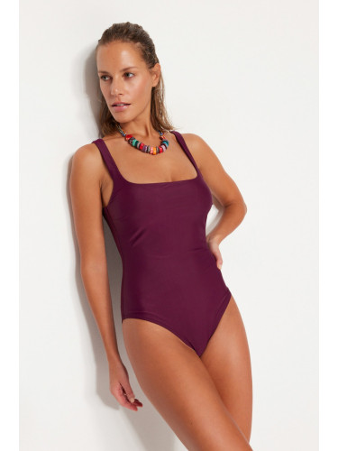 Trendyol Plum Square Collar Regular Leg Swimsuit