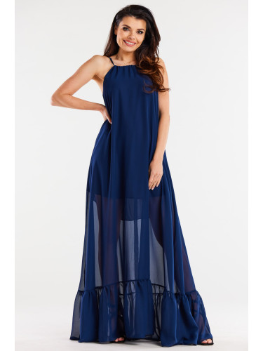 Awama Woman's Dress A516 Navy Blue
