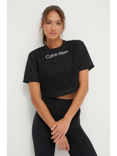 Тениска за трениране Calvin Klein Performance в черно