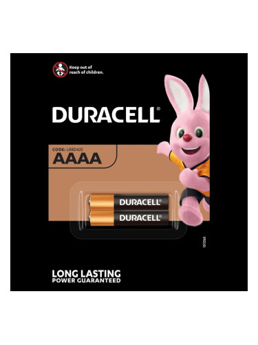 Батерии алкални Duracell, AAAA, 1.5V, LR61, 2 бр.
