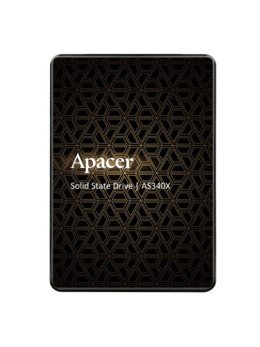 Памет SSD 240GB Apacer AS340X (AP240GAS340XC-1), SATA 6Gb/s, 2.5" (6.35 cm), скорост на четене до 550MB/s, скорост на запис до 520MB/s