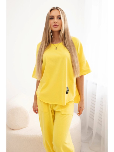 Women's set T-shirt + pants - yellow