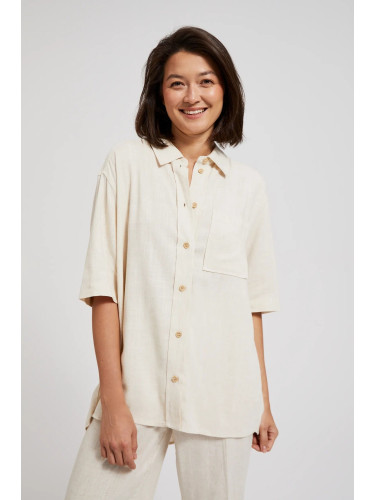 Women's linen shirt MOODO - light beige