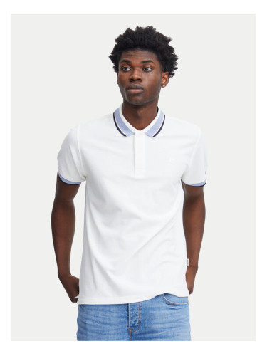 Blend Тениска с яка и копчета 20716479 Бял Regular Fit