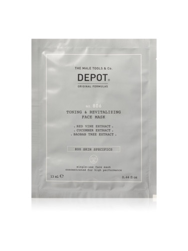 DEPOT 800 SKIN SPECIFICS NO. 806 TONING & REVITALIZING FACE MASK ревитализираща маска за лице за мъже 12x13 мл.