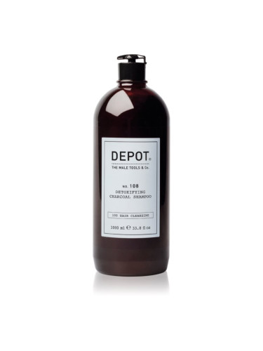 DEPOT 100 HAIR CLEANSING NO. 108 DETOXIFYING CHARCOAL SHAMPOO почистващ детоксикиращ шампоан за всички видове коса 1000 мл.