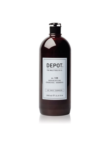 Depot No. 108 Detoxifing Charchoal Shampoo почистващ детоксикиращ шампоан за всички видове коса 1000 мл.