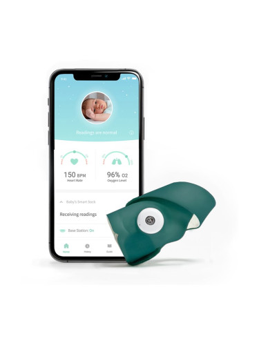 Owlet Smart Sock 3 0-18m смарт чорапи Deep Sea Green 2x1 чифт