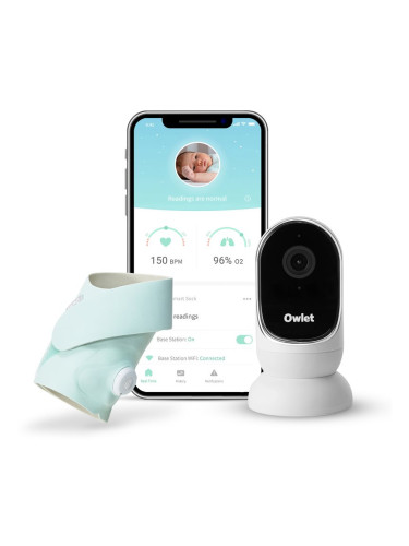 Owlet Monitor Duo Smart Sock 3 & Cam комплект за бебета Mint 1 бр.