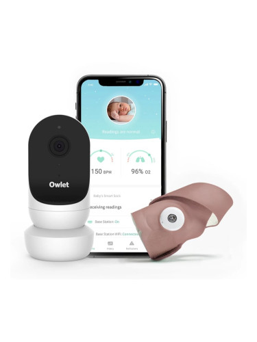 Owlet Monitor Duo Smart Sock 3 & Cam 2 комплект за бебета Dusty Rose 1 бр.
