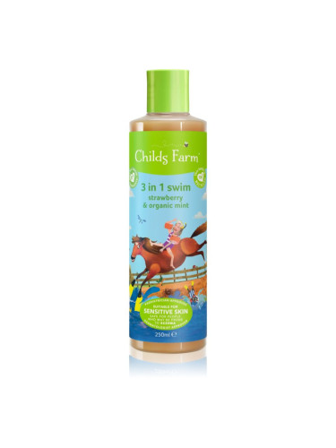 Childs Farm 3 in 1 Swim Strawberry & Organic Mint 3 в 1 шампоан, балсам и душ гел за деца 250 мл.