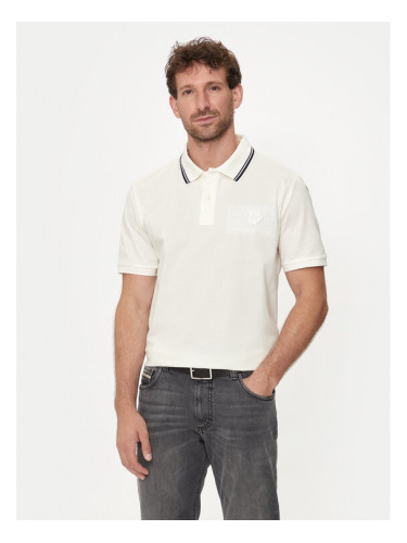 Gant Тениска с яка и копчета Contrast 2013039 Екрю Regular Fit