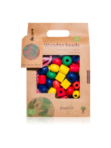 Jouéco Wooden Beads играчка за подреждане от дърво 36 m+ 85 бр.