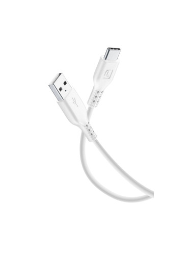 Кабел Cellularline USBDATACUSBC2TW, от USB-A(м) към USB-C(м), 2m, бял