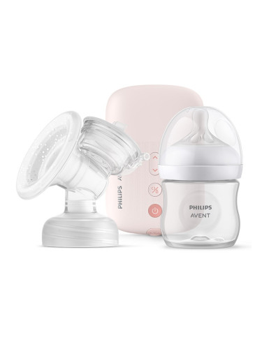 Комплект с ел. помпа за кърма Natural Motion Philips AVENT +  1бр. шише + аксесоари за кърмене