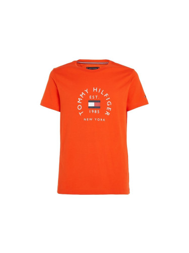 Tommy Hilfiger T-shirt - HILFIGER FLAG ARCH TEE orange