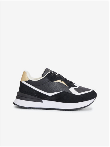 Black Women's Leather Sneakers Tommy Hilfiger