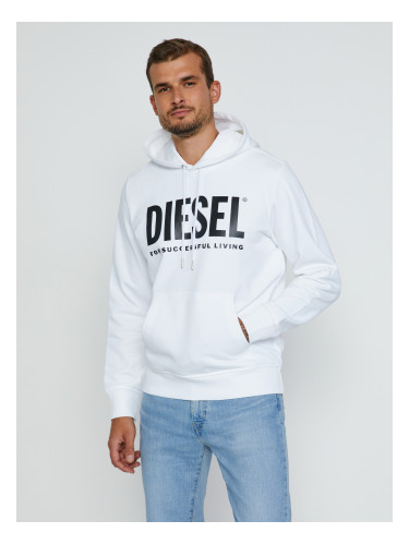 Diesel Sweatshirt - S-GIRK-HOOD-ECOLOGO SWEAT white
