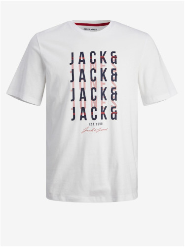 White men's T-shirt Jack & Jones Delvin