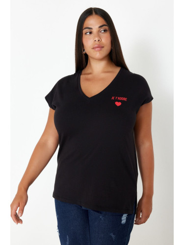 Trendyol Curve Black Oversize Knitted T-Shirt