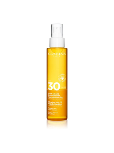 Clarins Sun Care Glowing Oil сухо олио за коса и тяло SPF 30 150 мл.