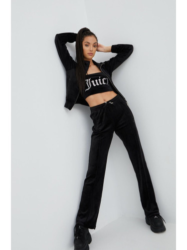 Спортен панталон Juicy Couture в черно с апликация