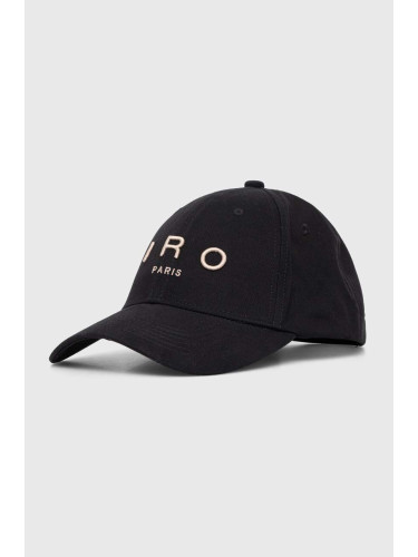 Памучна шапка с козирка IRO в черно с апликация