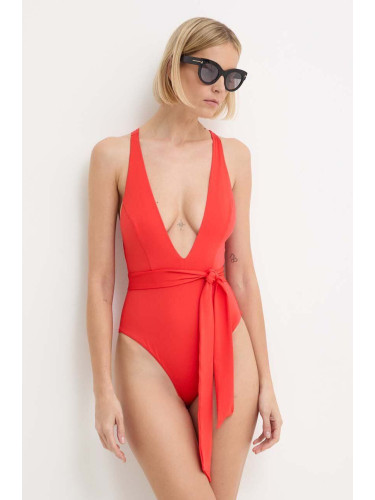 Цял бански Max Mara Beachwear в оранжево с меки чашки 2416831179600