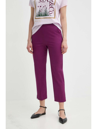 Панталон MAX&Co. в лилаво с кройка тип цигара, висока талия 2416131054200