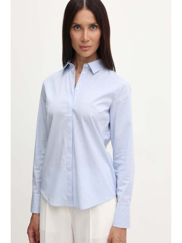 Риза MAX&Co. дамска в синьо със стандартна кройка с класическа яка 2418111014200