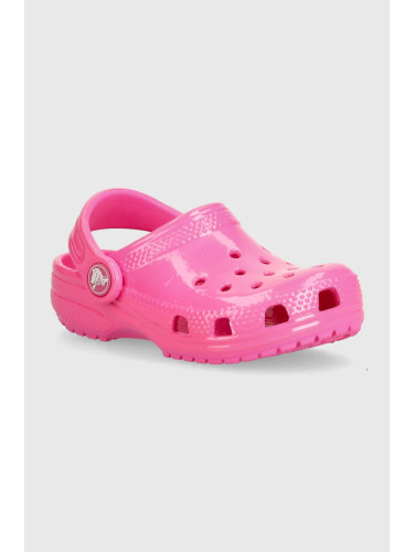 Детски чехли Crocs Classic Neon Highlighter Cg в розово