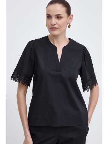 Блуза Twinset в черно с изчистен дизайн
