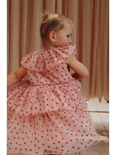 Детска рокля Konges Sløjd в розово къса разкроена