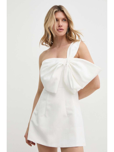Сватбена рокля Bardot BELLA в бяло къса разкроена 58524DB