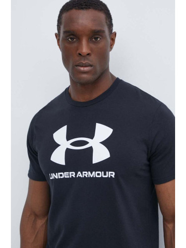 Тениска Under Armour в черно с принт