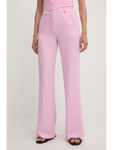 Панталон Answear Lab в розово със стандартна кройка, с висока талия