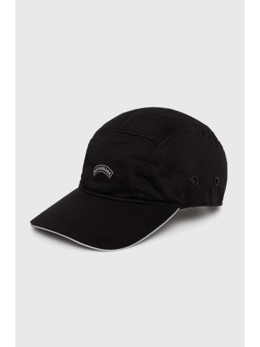 Памучна шапка с козирка Paul&Shark в черно с принт 24417119