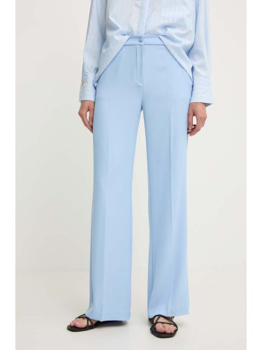 Панталон Answear Lab в синьо със стандартна кройка, с висока талия