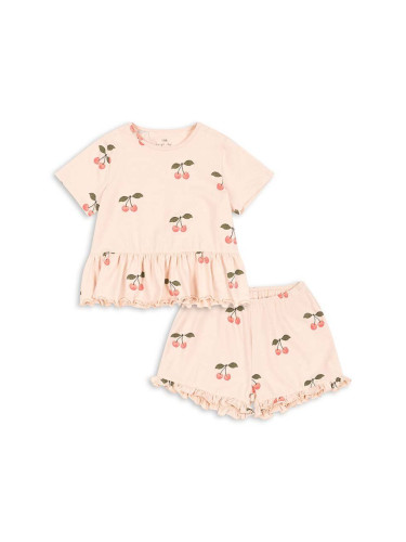 Детска пижама Konges Sløjd в розово с десен