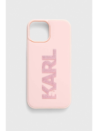 Кейс за телефон Karl Lagerfeld iPhone 15 / 14 / 13 6.1" в розово