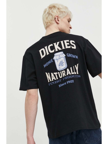 Памучна тениска Dickies ELLISTON TEE SS в черно с принт DK0A4YRM