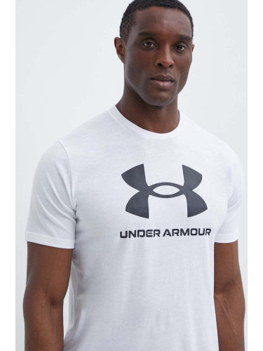 Тениска Under Armour в бяло с принт