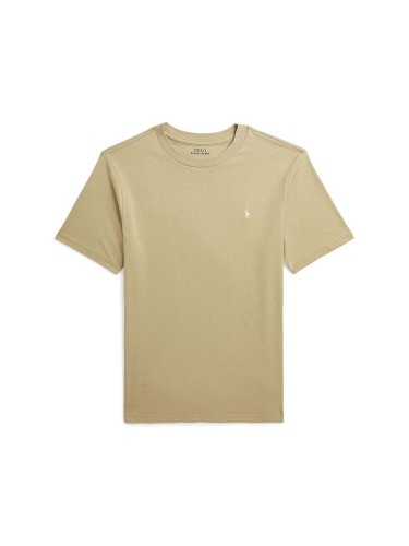 Детска памучна тениска Polo Ralph Lauren в бежово с изчистен дизайн 323832904153