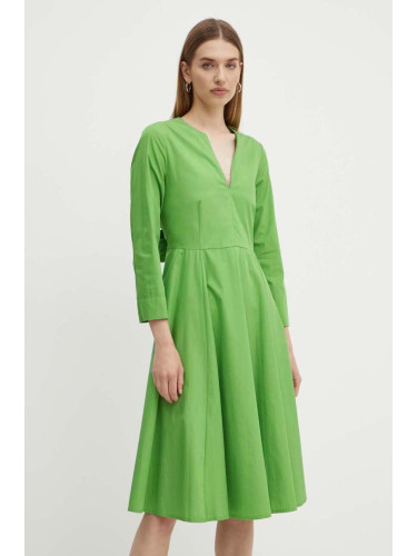 Памучна рокля MAX&Co. в зелено къса разкроена 2416221154200