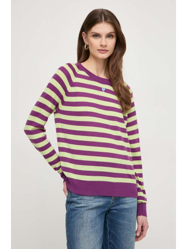 Вълнен пуловер MAX&Co. дамски в лилаво от лека материя 2416361061200