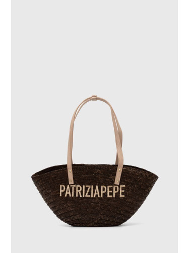 Плажна чанта Patrizia Pepe в кафяво 2B0094 L070