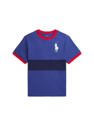 Детска памучна тениска Polo Ralph Lauren в червено с принт 323942110002