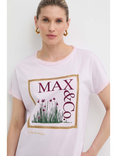 Памучна тениска MAX&Co. x FATMA MOSTAFA в лилаво 2416941018200