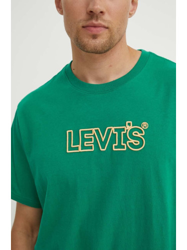 Памучна тениска Levi's в бяло с принт